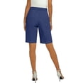 thumbnail image 5 of Dwellite Linen Short for Women Summer Bermuda Shorts with Pockets Dressy Casual Button Wide Leg Beach Short Navy L, 5 of 7