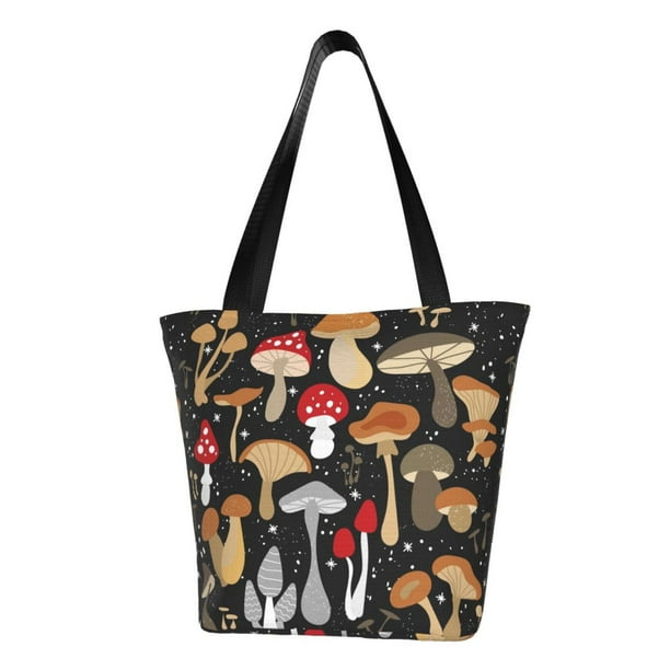 Easygdp White Mushroom Chanterelles Bolso de Hombro para Mujer, Bolso Bandolera y Cartera de Mano Elegante para Uso Diario