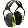 3M Peltor Earmuff for Safety Ear Protection, Black And Chartreuse Model X4A/37273(AAD) Over-The-Head Hearing Conservation Earmuffs