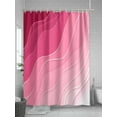 thumbnail image 5 of Valentines Pink Ombre Extra Long Shower Curtain Set, Waterproof Shower Curtains for Bathroom, Modern Geometric Abstract Aesthetic Cream Washable Fabric Cloth Bath Curtain with Hooks 72x96 Inches, 5 of 6