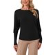 thumbnail image 4 of Suéteres de manga larga de murciélago para mujer Inspire Chic, oversized, con hombros al descubierto, cuello redondo, tejido suelto, talla XL, color negro, 4 of 6