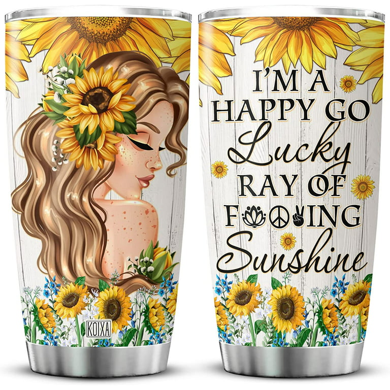 I'm Happy Go Lucky - Personalized Tumbler Cup - Birthday Gift For