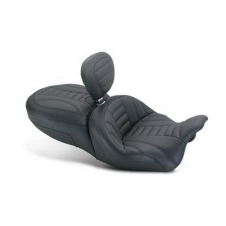 - Mustang 79592 One-Piece Vintage Touring Seat with Driver Backrest