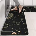 thumbnail image 2 of Kitchen Rugs Sets Of 2,Black Gothic Sun Planet Moon Pattern Anti Fatigue Kitchen Mat Rugs Non Slip Washable,Decorative Kitchen Floor Mats for Kitchen,Sink,Laundry,17"x47"+17"x47", 2 of 5