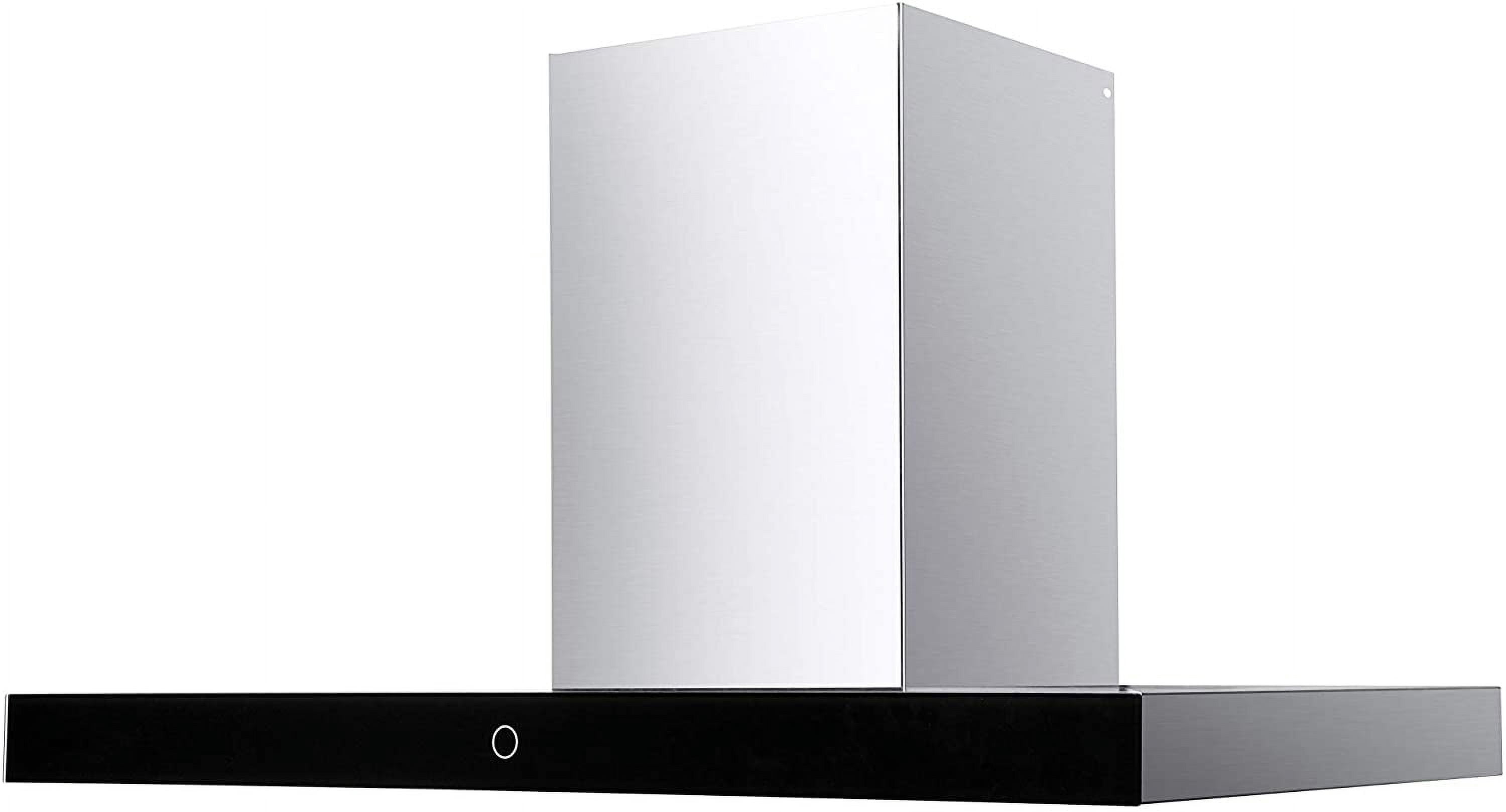 Hauslane Chef Series WM-739 30-inch Wall Mount Range Hood | T-Style with Black Glass Panel | 3 Speed, Professional Suction, Touch Control, Baffle Filters | Vented or Ductless