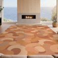 thumbnail image 2 of Design&I 9'x12' Washable Area Rug Sleek Flatweave Pet Friendly Terracotta Retro Bauhaus Inspired Curved Forms Boho Mid Century for Master Suite, Under Bed, 2 of 7
