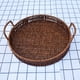 thumbnail image 5 of Bewildely Bandeja tejida hecha a mano, bandejas de almacenamiento redondas con asa, de fruta ligero, cesta de almacenamiento de cocina Decoración del hogar Marrón 20 cm * 4 cm, 5 of 6