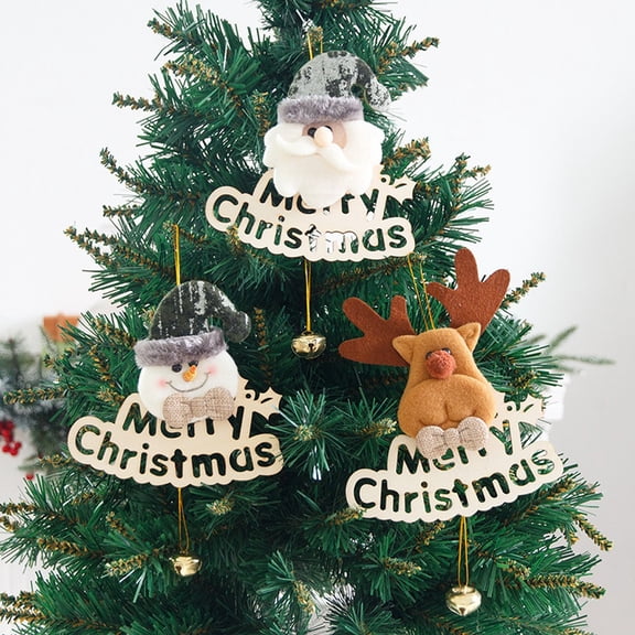 Yaayu 3Pcs Christmas Ornaments Set Santa Claus Snowman Reindeer Hanging Cloth Tree Decorations, Holiday Furnishing Decor Gift Set, Multi-Color