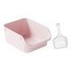 thumbnail image 1 of Contenedor de arena para gatos semicerrado con tapa abierta y antiadherente. rosa, 1 of 9