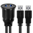 thumbnail image 4 of Flush Mount USB Dock Adapter Dashboard Panel 3.0 Port Male to Female Cable, 4 of 4