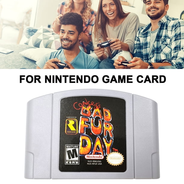 Tarjeta De Cartucho De Juegos Tarjetas de juego versión estadounidense Super Smash Bros Party Card Super Mario Games Card para N64 (1 Conkers Bad Fur Day)