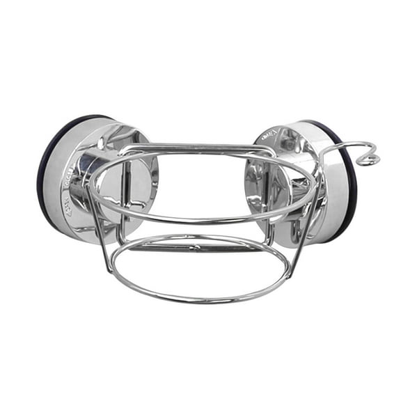 Pretyzoom Silver Hair Dryer Holder Wall Mounted Suction Cup Organizer for Home Bathroom