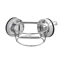 Pretyzoom Silver Hair Dryer Holder Wall Mounted Suction Cup Organizer for Home Bathroom