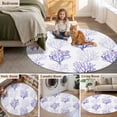 thumbnail image 5 of Coastal Purple Coral Round Area Rug 6Ft Washable Circle Rugs for Bathroom Office, Nautical Ocean Seaside Beach Non-Slip Carpet Floor Mats Indoor Outdoor Carpet Runner Aesthetic Home Decor, 5 of 8