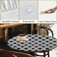thumbnail image 4 of Round Fitted Tablecloth with Elastic Edge Design Table Cover Waterproof Stain-Resistant Wipeable Table Cloth Best for 31"-35" Round Tables Rectangle, 4 of 4