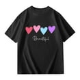 thumbnail image 3 of WOYY Toddler Girls Loose Casual T Shirt Graphic Tee Short Sleeve Round Neck T-Shirt, 3 of 5
