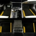 thumbnail image 4 of Leadwolf 4PCS/Set Car Floor Mats Universal for Nissan Yellow Velvet Colored Stripe Waterproof Interior Carpet Mats Protection Accessories, 4 of 6