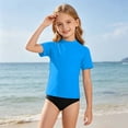 thumbnail image 5 of Lightweight Boys Swim Shirt for Beach Pool Rash Guard Top for Junior Boys with Sun Protection and Comfort for Summer Blue 120, 5 of 5