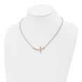 thumbnail image 4 of Chisel Stainless Steel Polished Yellow IP-plated Curved Sideways Cross on an 18 inch Cable Chain Necklace, 4 of 5