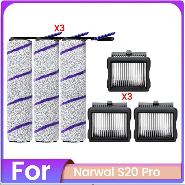 Kit de Accesorios para Aspiradora en Seco y Húmedo para S20 Pro. Incluye Filtros HEPA y Cepillos Cilíndricos.