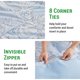 thumbnail image 2 of Gogreen Juego de Funda Nórdica Individual, Juegos de Cama Dobles de Microfibra Suave y Transpirable de 3 Piezas, Juego de Funda Nórdica Cómodo con Patrón Individual, con Cierre de Cierre (Individual), 2 of 8