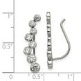 thumbnail image 3 of Stainless Steel Polished with CZ Ear Climbers; for Adults and Teens; for Women and Men, 3 of 3