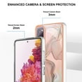 thumbnail image 3 of Slim Case for Samsung Galaxy S20 FE Compatible with MagSafe Wireless Charging Case, Marble Pattern Slim Lightweight Soft Silicone Shockproof Non-Yellowing Protective Cover,Rosegold, 3 of 7