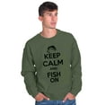 thumbnail image 3 of Keep Calm Fish On Fishing Enthusiast Men's Crewneck Sweatshirt Brisco Brands S, 3 of 6