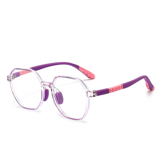 Gafas planas ultraligeras antiluz azul unisex con montura de silicona multilateral de moda para niños
