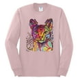 thumbnail image 2 of Wild Bobby Dean Russo Colorful Cat Abyssinian Cat Lover Men Long Sleeve Shirt, Light Pink, X-Large, 2 of 5
