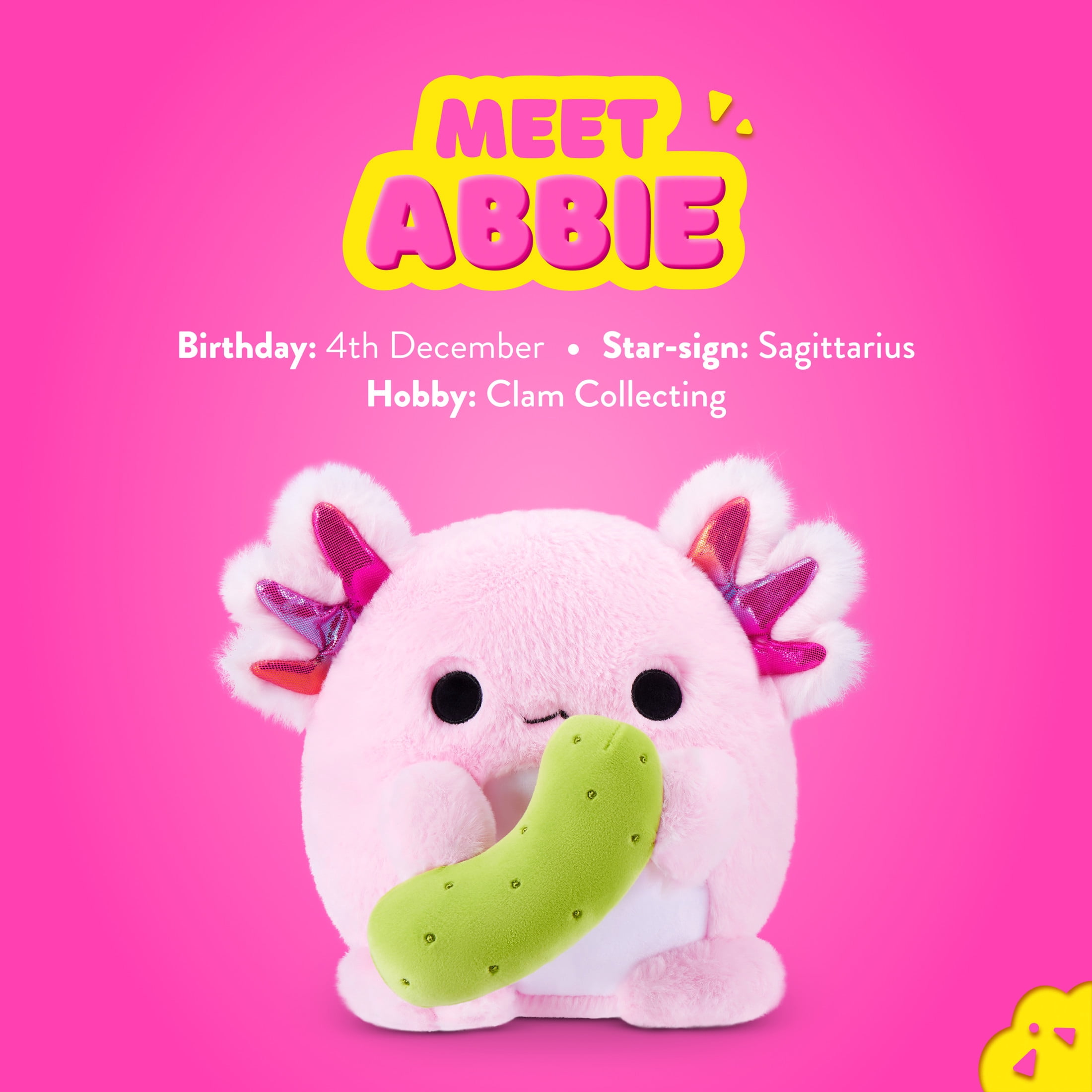 Snackles Core Series 2 Axolotl with Pickle by ZURU - Ultra-Soft 8-inch Plush Toy for All Ages