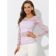 thumbnail image 2 of Top de encaje de blubordade manlarcon soplo semitransparente vintage pamujer Morado Claro XS, 2 of 5