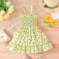 thumbnail image 3 of Toddler Little Girls Summer Sleeveless Dress Causal Floral Beach Sundress Swing Princess Dress Spaghetti Strap 4-7T, 3 of 7
