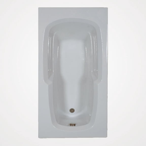 WaterTech Acrylic 60 in. x 32 in. Reversible Drain Drop-In Soaking Tub - White
