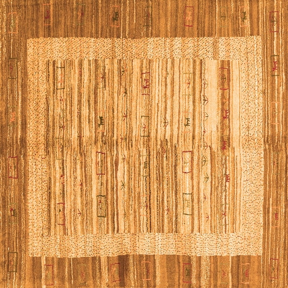 Ahgly Company Indoor Square Abstract Orange Contemporary Area Rugs, 8' Square