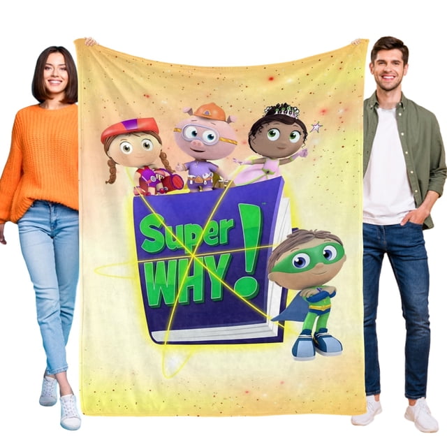 Super Why! anti-pilling, suave, ligera, esponjosa y acogedora de lujo para hogar y cocina – Perfecta para niños y adultos,150X130cm