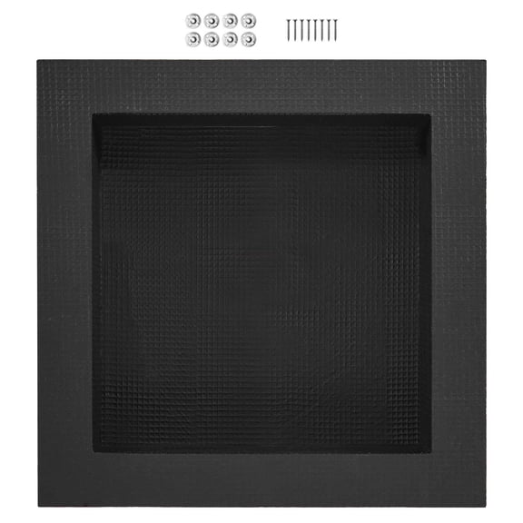 Shower Niche Ready for Tile 16" x 16", Single Shelf Organizer, Square Corners Wall-inserted Niche Recessed, Sealed Protection Modern Soap Storage Niche for Shower Bathroom, Black,