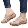 thumbnail image 3 of longantii Womens Orthopedic Sandals Non Slip Slip on Arch Support Summer Flat Sandals Wide Width Work Shoes 2026 New Soft Orthopedic Shoes Pink, 3 of 4