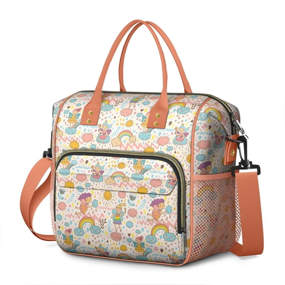 Fairy Princess Rainbow Pattern Womens Lunch Box for Work,Insulated Large Lunch Bag for Tween and Teen,Loncheras Para Mujer,Leakproof Adult Lunch Bag for Work,Beach,Travel,Picnic,Camping