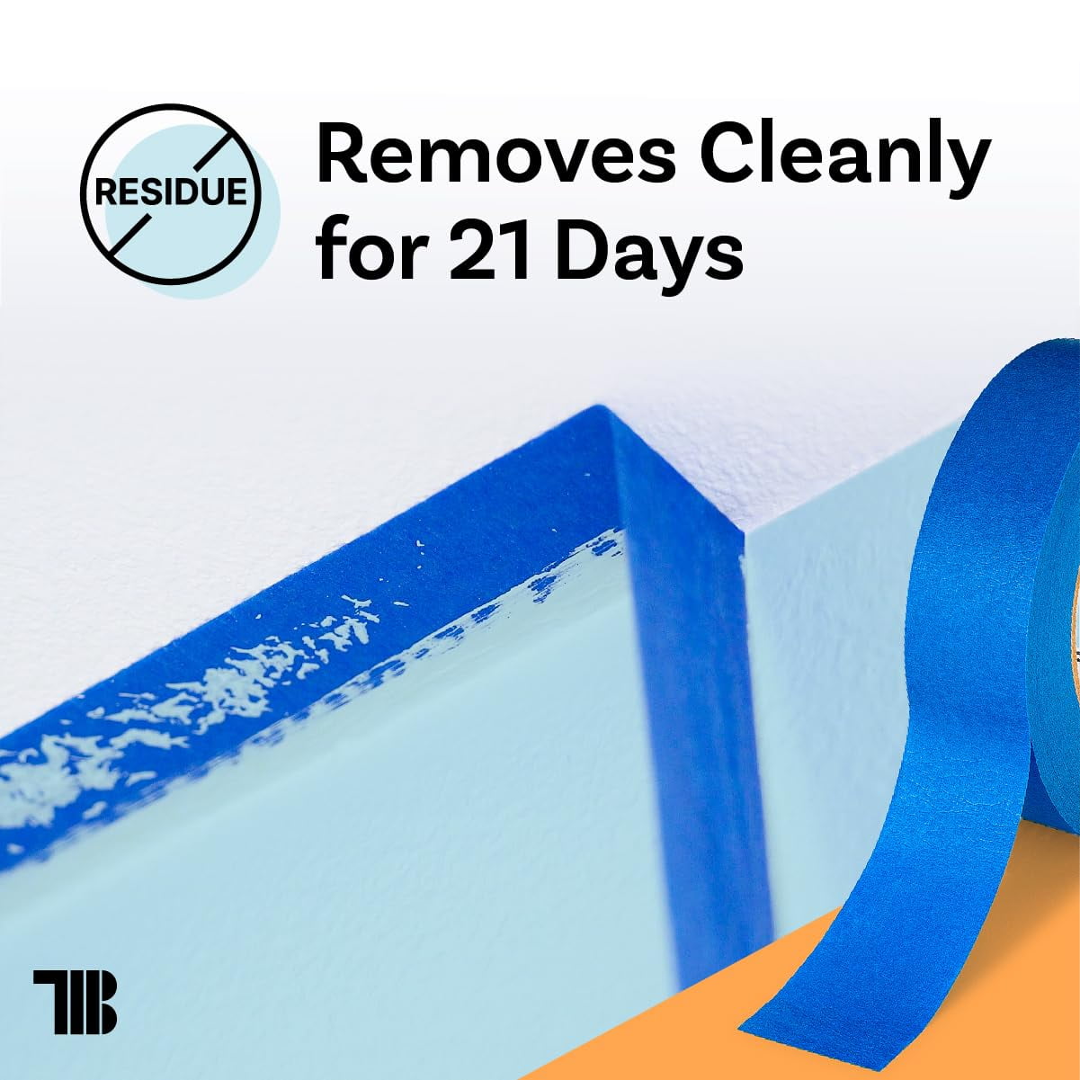 Blue Painters Tape 3 inch x 60 Yards - Case of 16 Rolls, Made in America, Clean Removal, UV-Resistant Blue Painters Masking Tape in Bulk (3" x 180')