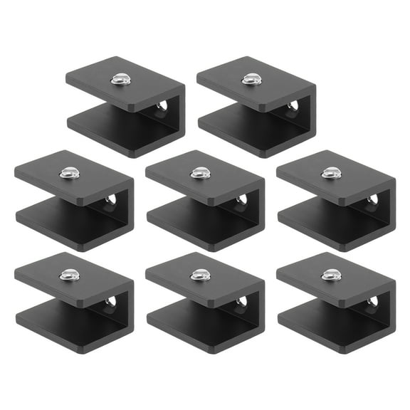 8 Pcs Bar Glass Clip Kitchen Shelf Bracket Child 2.8x1.9cm Black