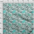 thumbnail image 3 of oneOone Popeline de Coton Sergé Tissu Vert Turquoise Floral Rétro Projets de Couture Tissu Imprimé au Mètre 56 Pouces de Large, 3 of 5