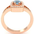 thumbnail image 3 of Split Band Blue Topaz Diamond Cocktail Ring In 14k Rose Gold, 3 of 6