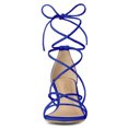 thumbnail image 3 of Sandalias de Tiras Tacón de Gatito Allegra K Cordón Arriba para Mujer Azul oscuro 36, 3 of 7