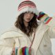 thumbnail image 4 of Colorful Gloves Hat Handmade Y2K Bucket Hat Furry Brim Surprise Gift for Girlfriend for Church Vacations French Style hat, 4 of 4
