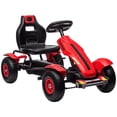 thumbnail image 1 of Aosom Kart à Pédales pour Enfants avec Siège Ajustable, Roues en Caoutchouc, Rouge, 1 of 10