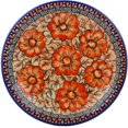 thumbnail image 2 of Polish Pottery 9¾-inch Lunch Plate (Fire Poppies Theme) Signature UNIKAT Hand Painted in Boleslawiec, Poland + Certificate of Authenticity, 2 of 6