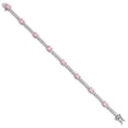 thumbnail image 2 of FJC Finejewelers Sterling Silver 7inch Pink And Clear Cubic Zirconia Bracelet, 2 of 5