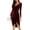 Wine Red, variant on Wedding Guest Dresses for Women 2025 Wrap V Neck Long Sleeve Split Wrap Velvet Elegant Bodycon Ruched Cocktail Party Midi Dress