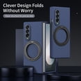thumbnail image 5 of For Samsung Galaxy Z Fold 4 Case with Screen Protector, Grip Ring Kickstand Shockproof Hard PC Back Cover Anti-Scratch Bumper Drop Protection Slim Fit Phone Case for Samsung Galaxy Z Fold 4, Blue, 5 of 7